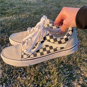 Vans Old Skool Checkered Black/White Mens Size 9.5